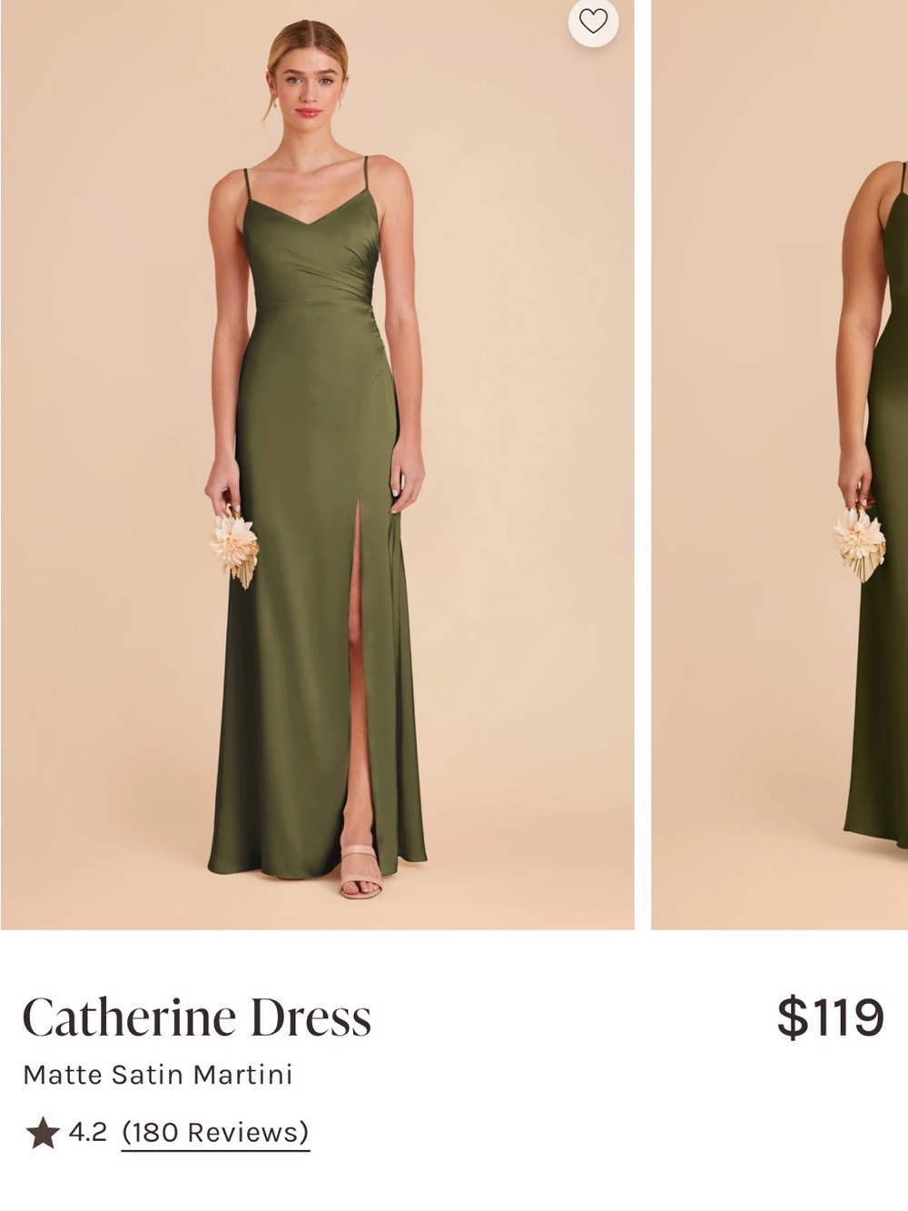 Catherines Martini Matte Satin Maxi Slip Dress with Side Slit